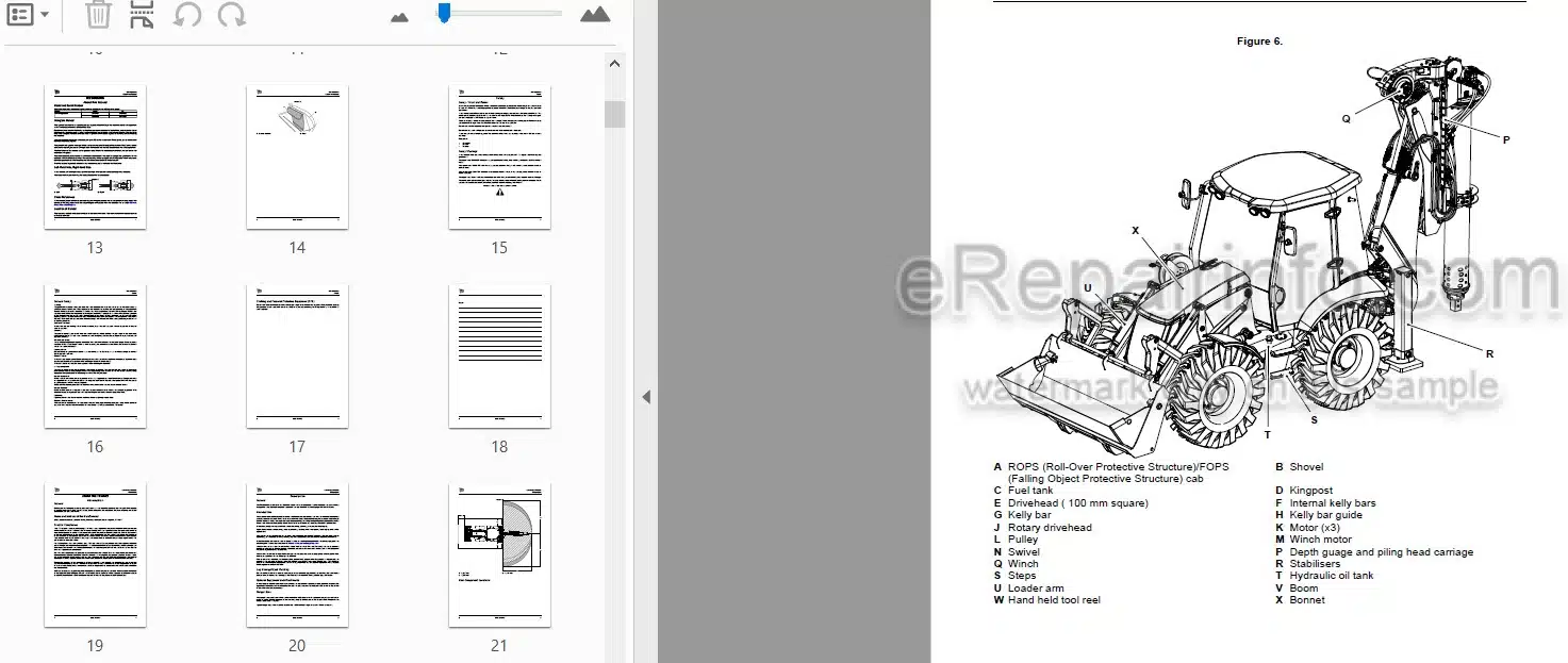 Photo 4 - JCB 4CX Pilingmaster Operators Manual Backhoe Loader 9831-3050