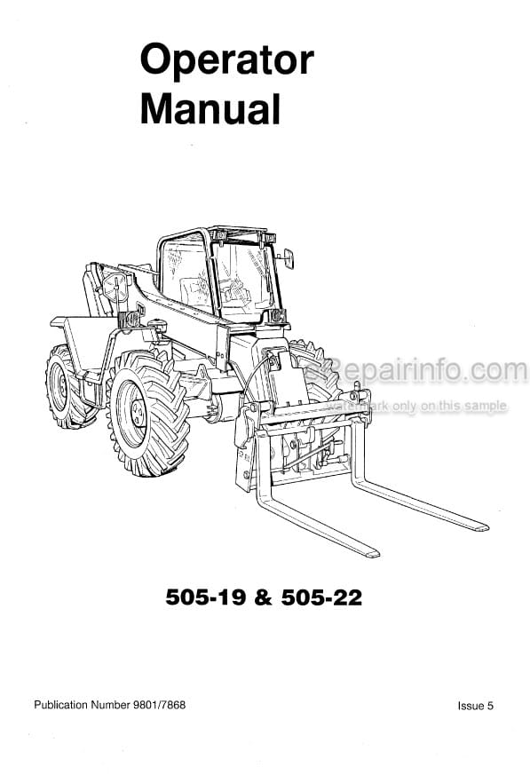 Photo 5 - JCB 505-19 505-22 Operators Manual Telescopic Handler 9801-7868
