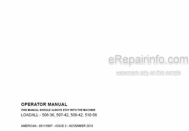 Photo 4 - JCB 506-36 507-42 509-42 510-56 Loadall Operators Manual Telescopic Handler 9811-5967