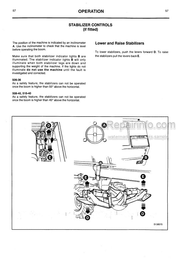 Photo 3 - JCB 506-36 508-40 510-40 506B Loadall Operators Manual Telescopic Handler