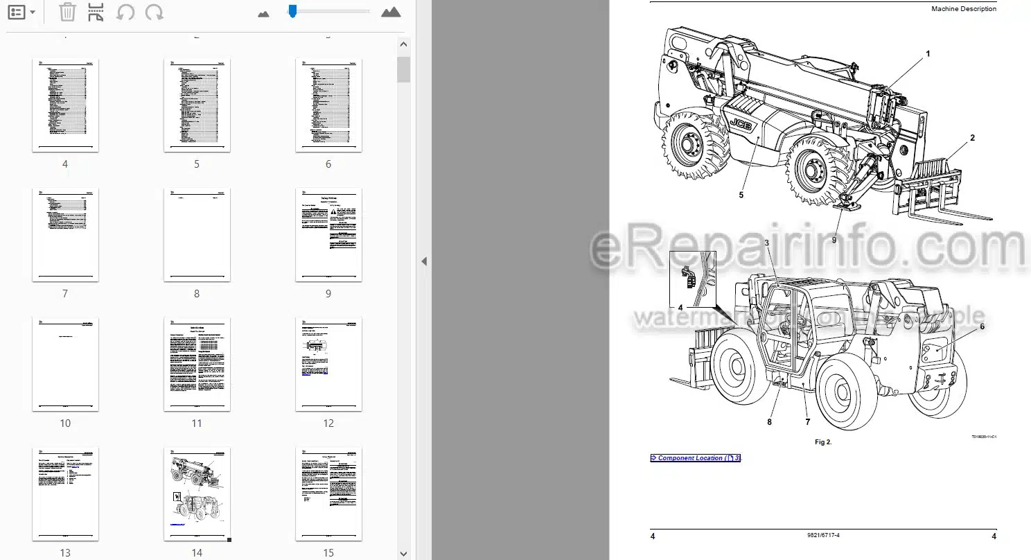 Photo 3 - JCB 506-36 507-42 509-42 510-56 512-56 514-56 Loadall Tier 4 Operators Manual Telescopic Handler 9821-6717