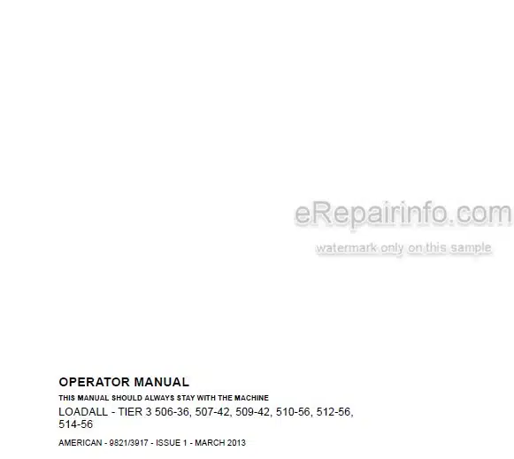 Photo 4 - JCB 506-36 507-42 509-42 510-56 512-56 514-56 Tier 3 Loadall Operators Manual Telescopic Handler 9821-3917