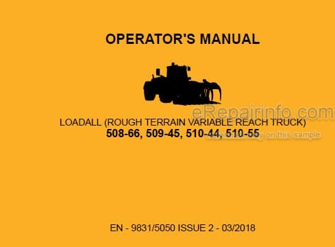 Photo 5 - JCB 508-66 509-45 510-44 510-55 Loadall Operators Manual Telescopic Handler 9831-5050