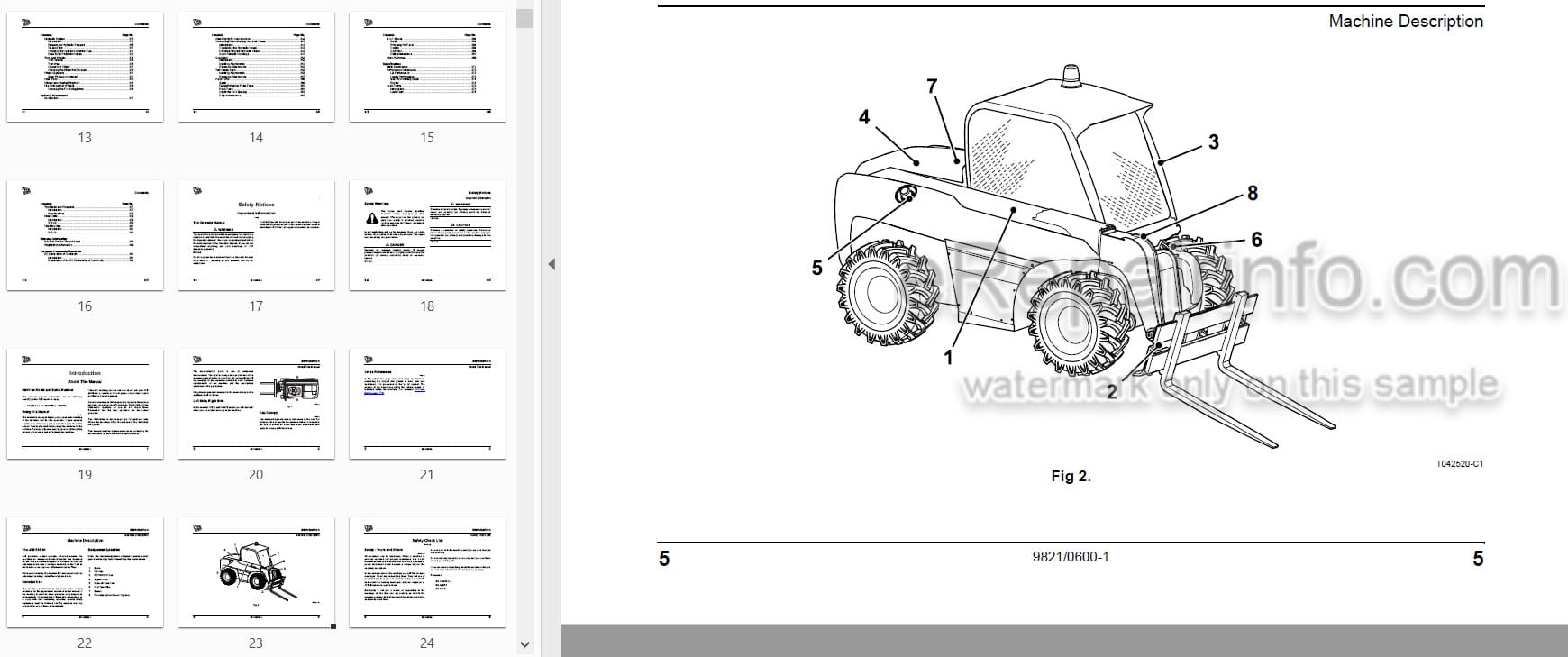 Photo 4 - JCB 515-40 Loadall Operators Manual Telescopic Handler 9821-0600