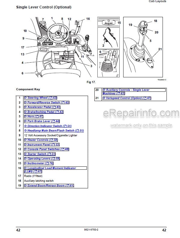 Photo 6 - JCB 520 520M 520HL 525B 52B-HL 540B 540BM 530B 530B-HL Loadall Handbook Telescopic Handler 9801-7701