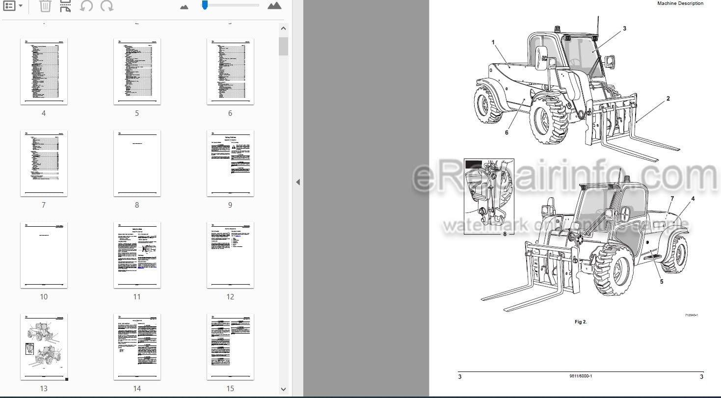 Photo 3 - JCB 520-40 524-50 527-55 Loadall Operators Manual Telescopic Handler 9811-6000