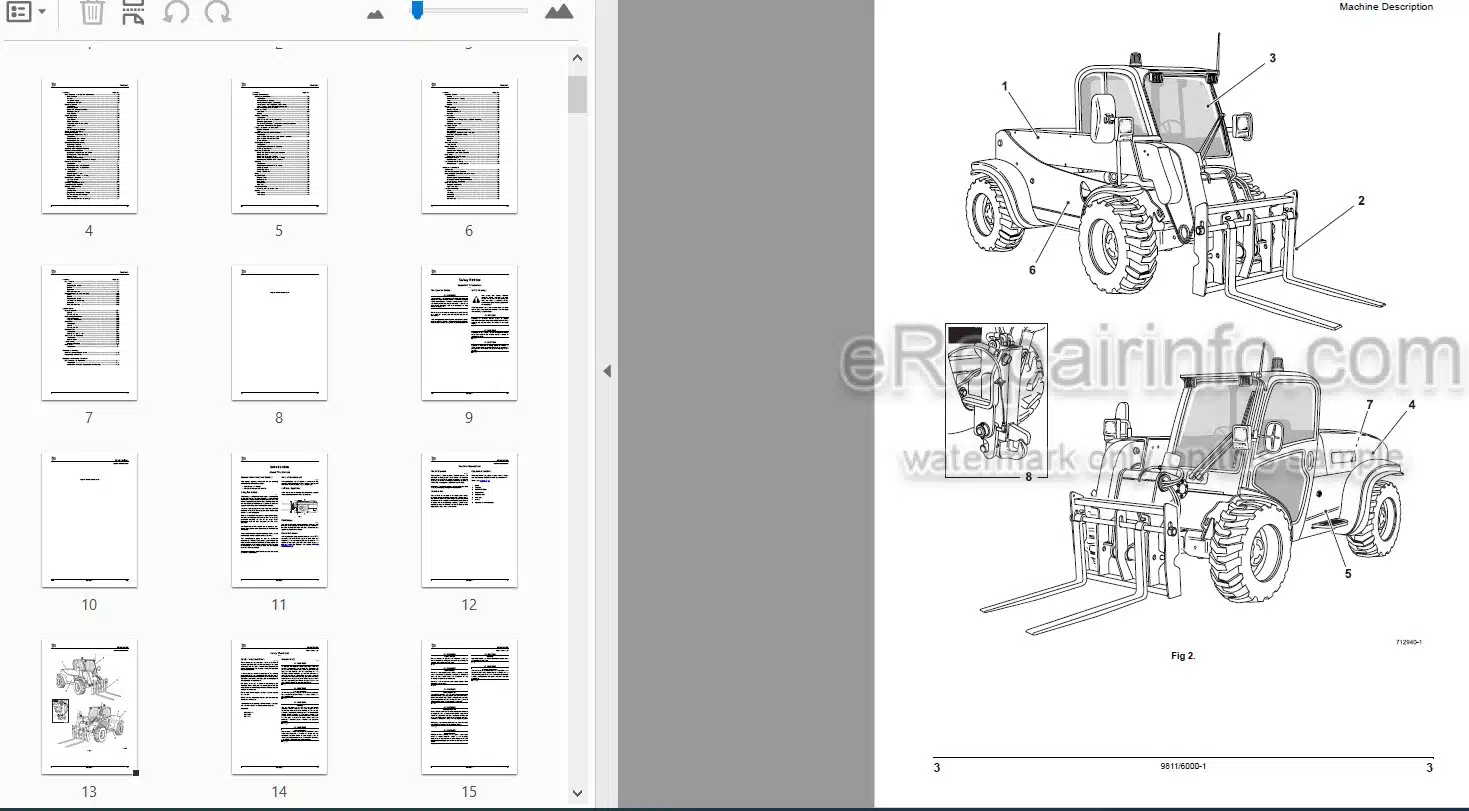 Photo 3 - JCB 520-40 524-50 527-55 Loadall Operators Manual Telescopic Handler 9811-6000