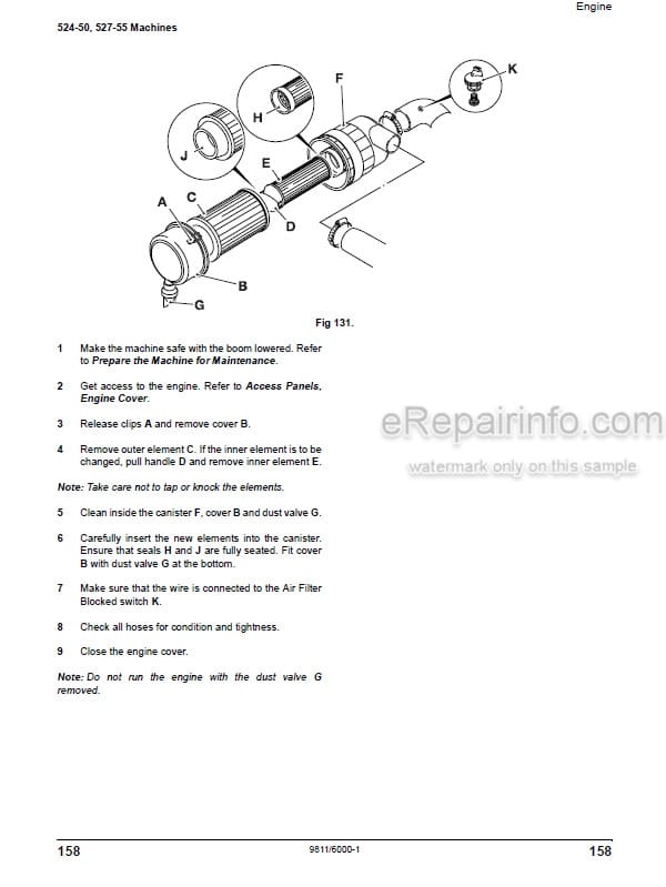 Photo 5 - JCB 520-40 524-50 527-55 Loadall Operators Manual Telescopic Handler 9811-6000