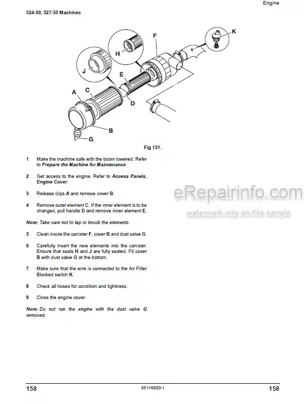 Photo 5 - JCB 520-40 524-50 527-55 Loadall Operators Manual Telescopic Handler 9811-6000