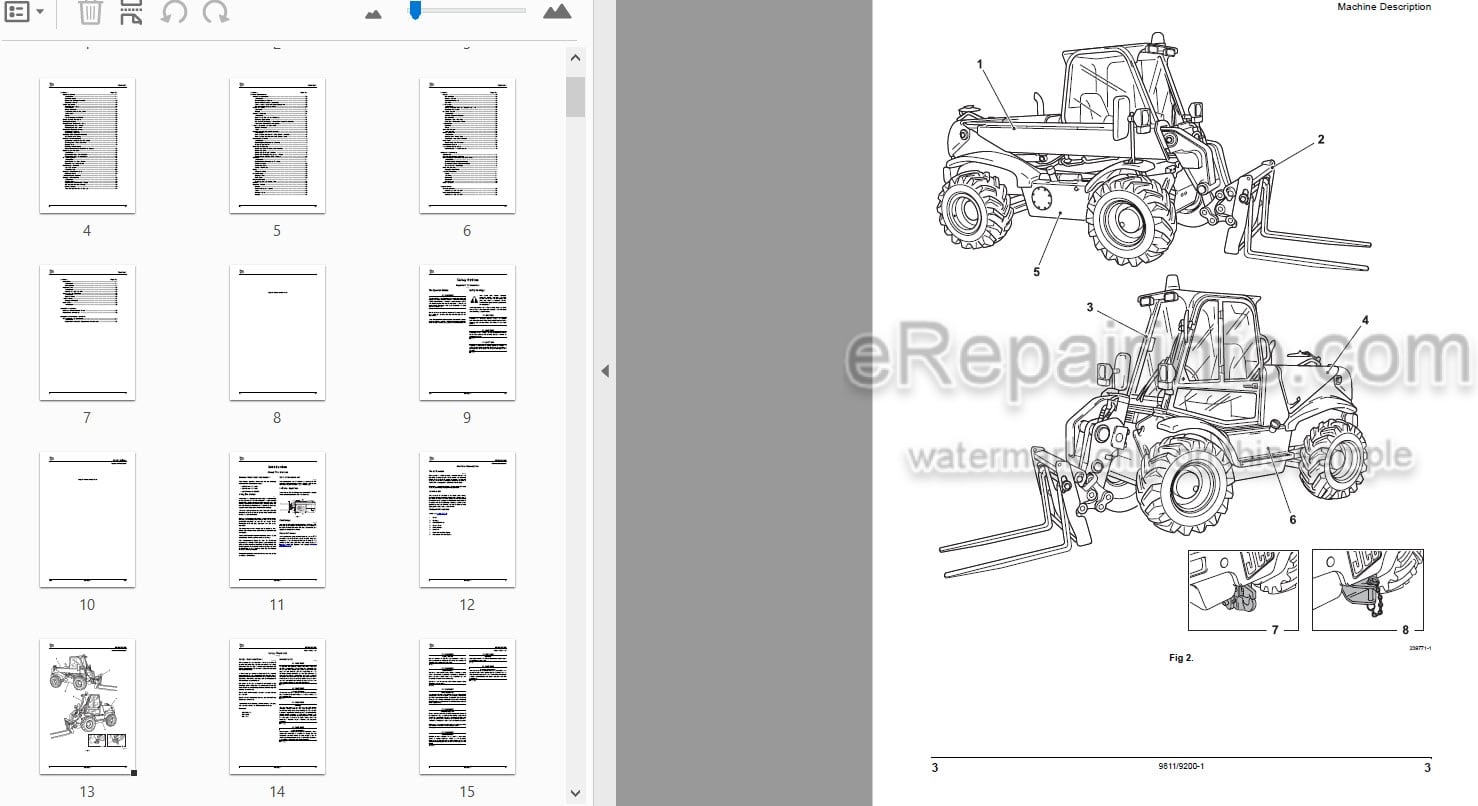 Photo 4 - JCB 520-50 525-50 525-50S Loadall Operators Manual Telescopic Handler 9811-9200