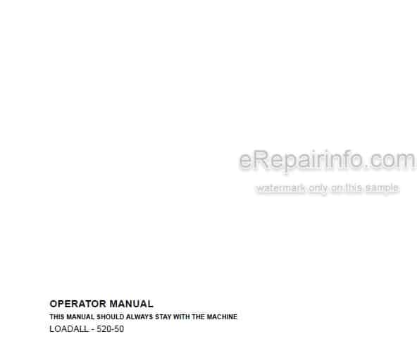 Photo 4 - JCB 520-50 Loadall Operators Manual Telescopic Handler