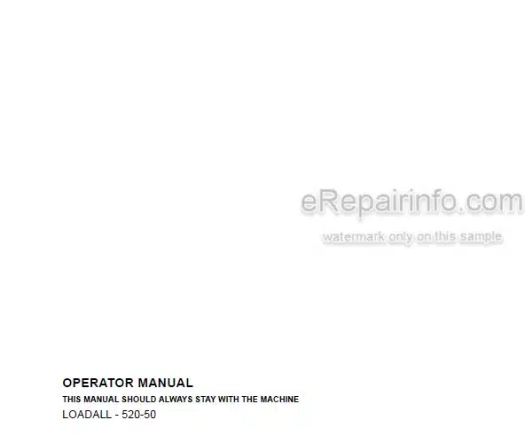 Photo 4 - JCB 520-50 Loadall Operators Manual Telescopic Handler
