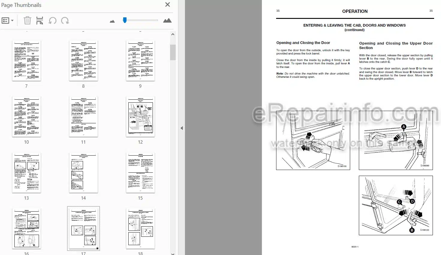 Photo 3 - JCB 520-55RS 520-55 520-55FS 520-55AWS 520S 526-55 526 526S  Loadall Operators Manual Telescopic Handler 8020-1