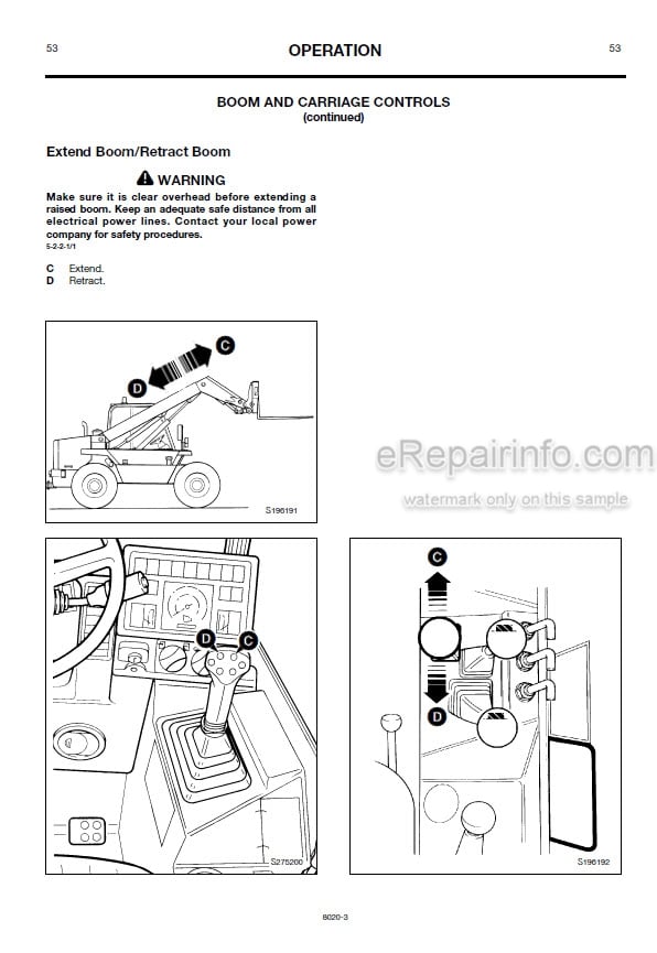 Photo 2 - JCB 520-55RS 520-55 520-55FS 520-55AWS 520S 526-55 526 526S  Loadall Operators Manual Telescopic Handler 8020-1
