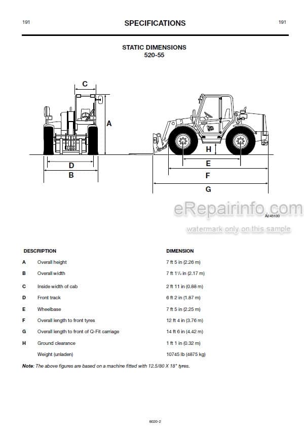 Photo 5 - JCB 520-55RS 520-55 520-55FS 520-55AWS 520S 526-55 526 526S  Loadall Operators Manual Telescopic Handler 8020-1