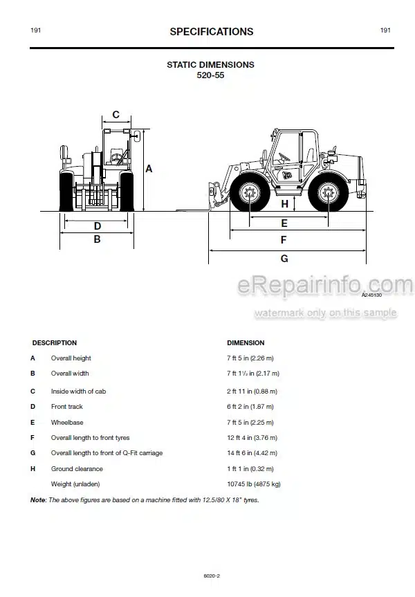 Photo 5 - JCB 520-55RS 520-55 520-55FS 520-55AWS 520S 526-55 526 526S  Loadall Operators Manual Telescopic Handler 8020-1
