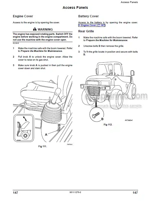 Photo 7 - JCB 524-50 527-55 Loadall Operators Manual Telescopic Handler 9811-1278