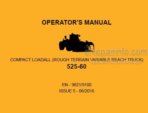 Photo 5 - JCB 525-60 Loadall Operators Manual Compact Telescopic Handler 9821-9100