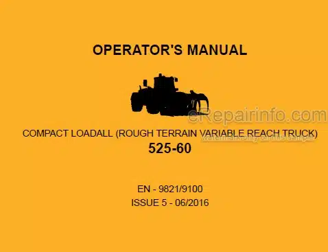 Photo 5 - JCB 525-60 Loadall Operators Manual Compact Telescopic Handler 9821-9100