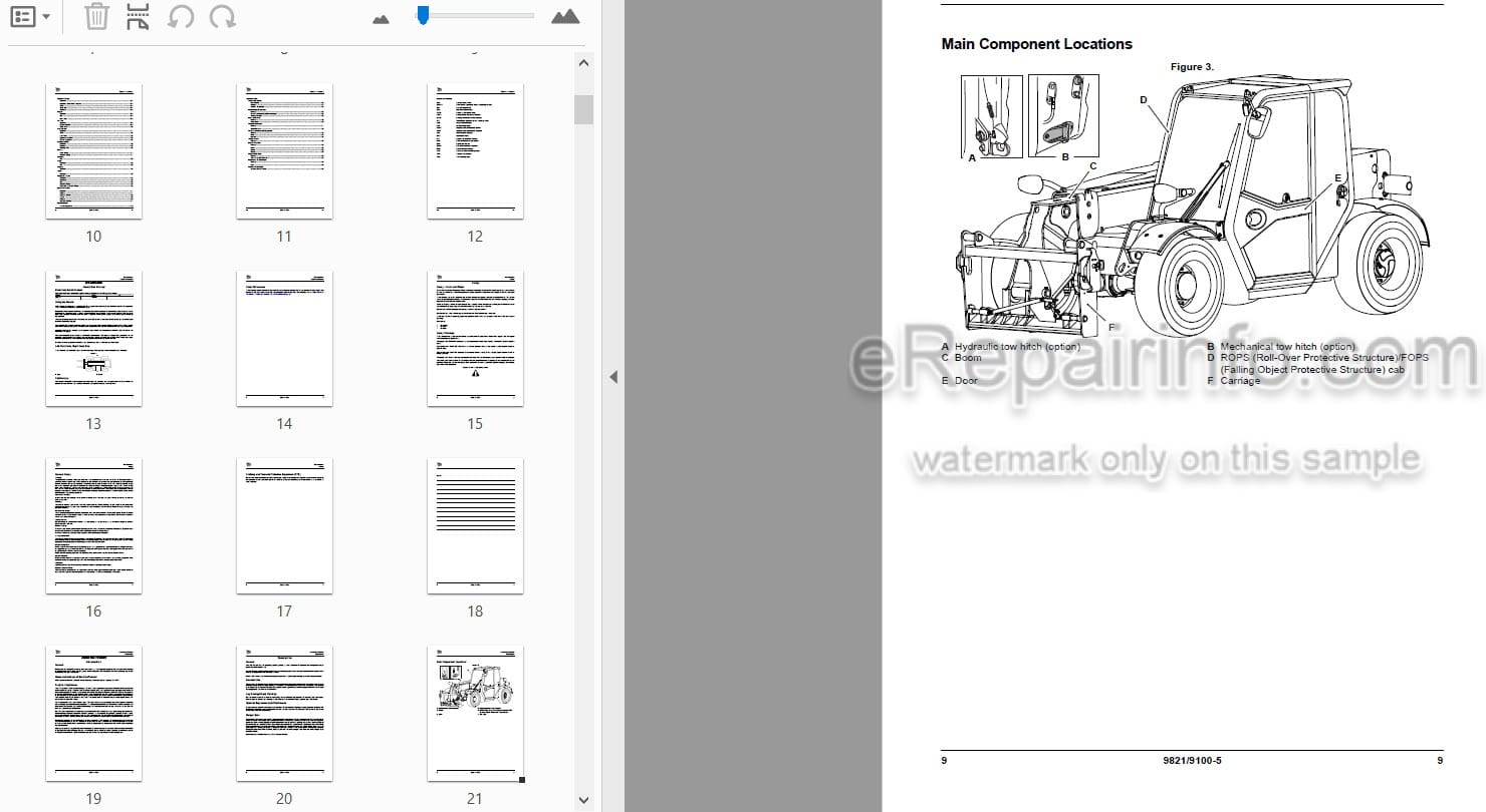 Photo 4 - JCB 525-60 Loadall Operators Manual Compact Telescopic Handler 9821-9100