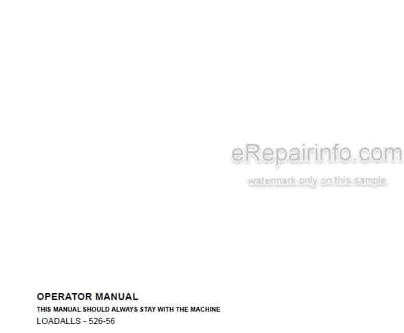 Photo 5 - JCB 526-56 Loadall Operators Manual Telescopic Handler