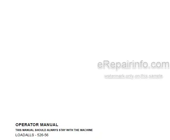 Photo 5 - JCB 526-56 Loadall Operators Manual Telescopic Handler
