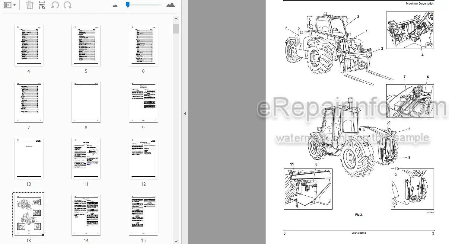 Photo 4 - JCB 526-56 Loadall Operators Manual Telescopic Handler