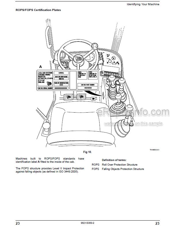 Photo 3 - JCB 526-56 Loadall Operators Manual Telescopic Handler