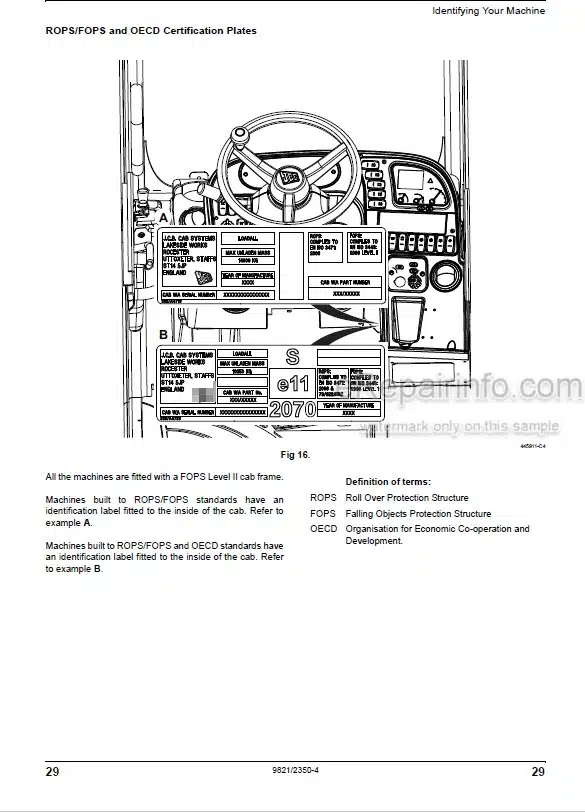 Photo 5 - JCB 526-56 531-70 533-105 535-95 535-125 535-140 536-60 536-70 540-140 540-170 541-70 550-80 Loadall Side Engine Tier 4I Operators Manual Telescopic Handler 9821-2350