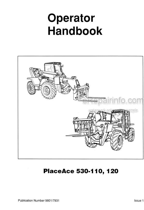 Photo 4 - JCB 530-110 530-120 Place Ace Loadall Operators Handbook Telescopic Handler 9801-7931