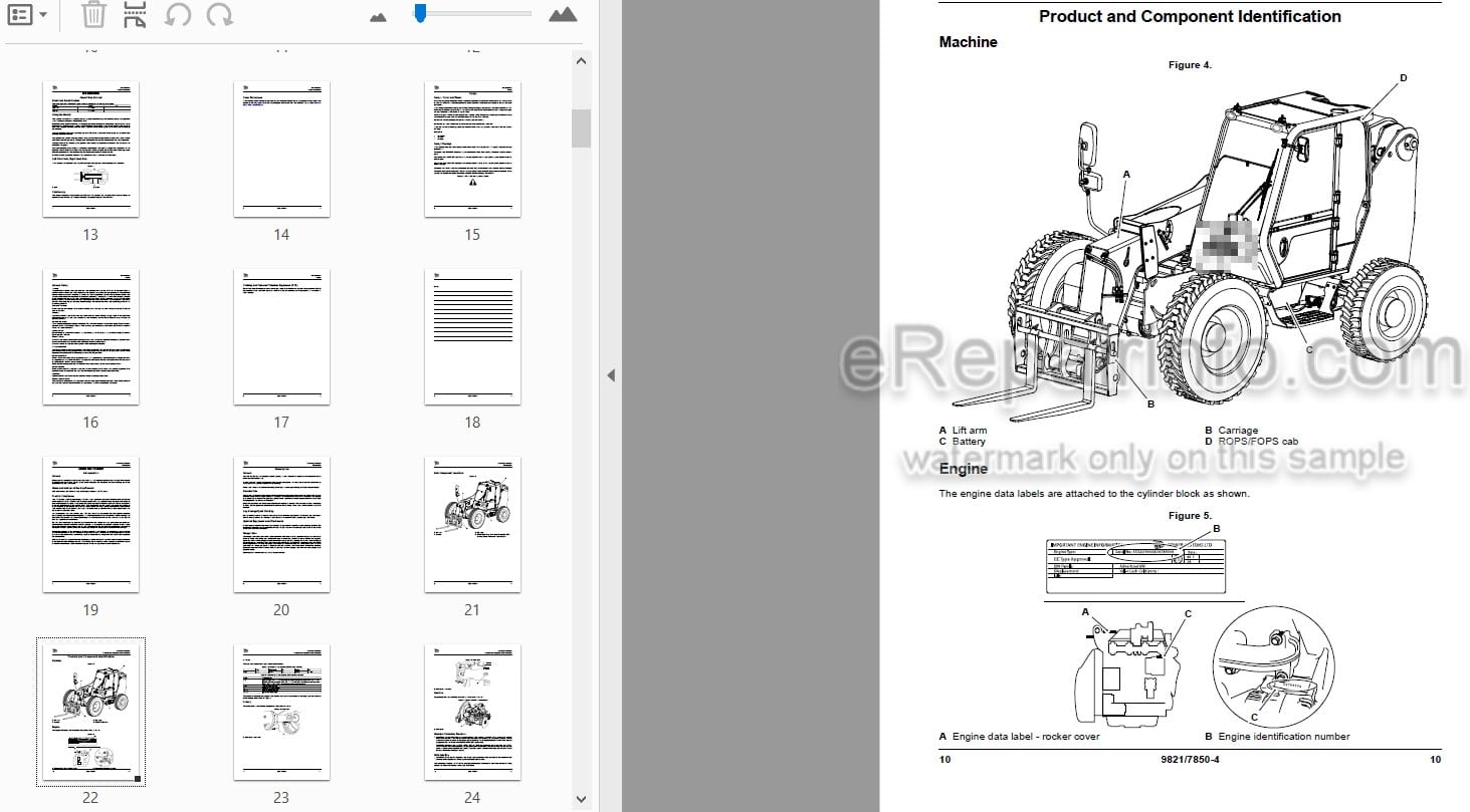 Photo 3 - JCB 530-110 530-70 Loadall Operators Manual Telescopic Handler 9821-7850