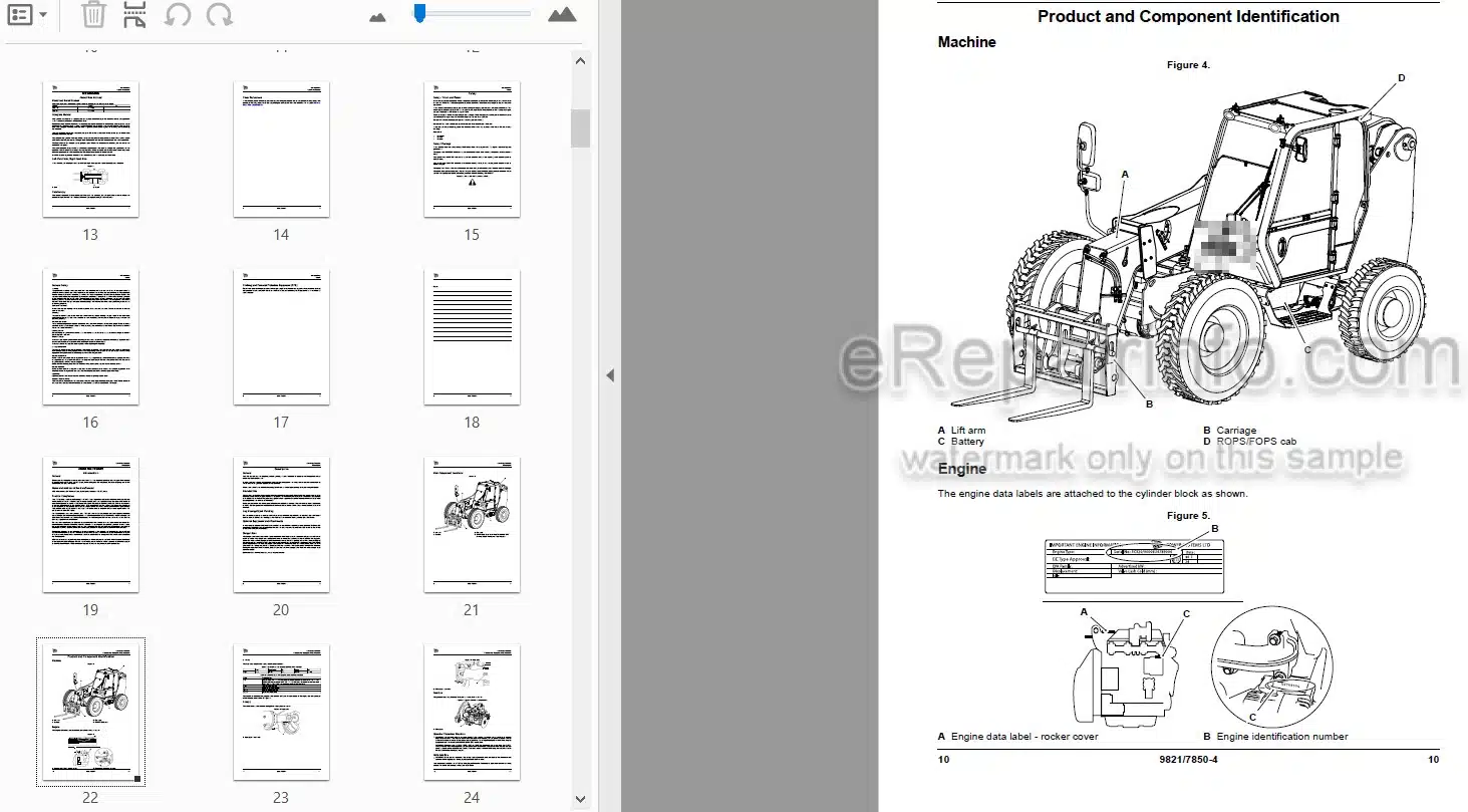 Photo 3 - JCB 530-110 530-70 Loadall Operators Manual Telescopic Handler 9821-7850