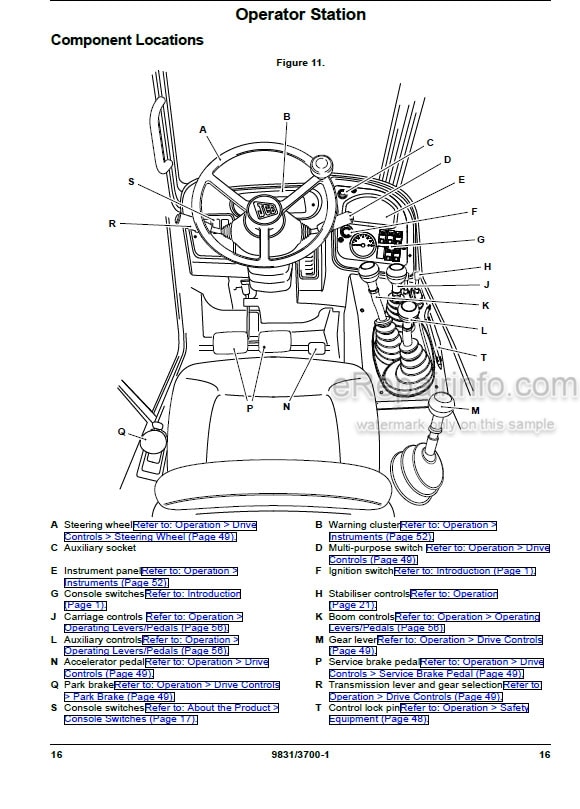 Photo 3 - JCB 530-110 530-70 Loadall Operators Manual Telescopic Handler 9831-3700