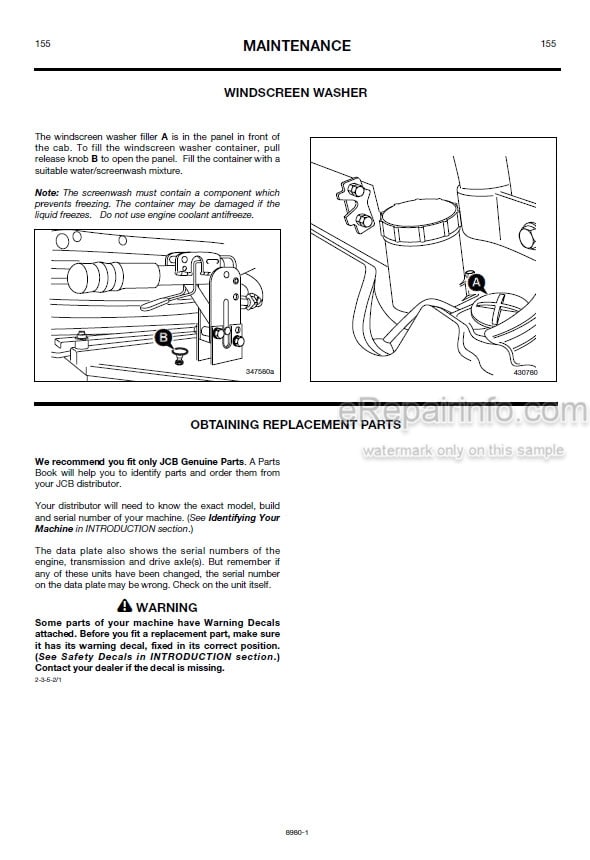 Photo 7 - JCB 530 530FS 532 533-105 535 537 540-70 540-170 540FS 540SXL Loadall Operators Manual Telescopic Handler 8130-10