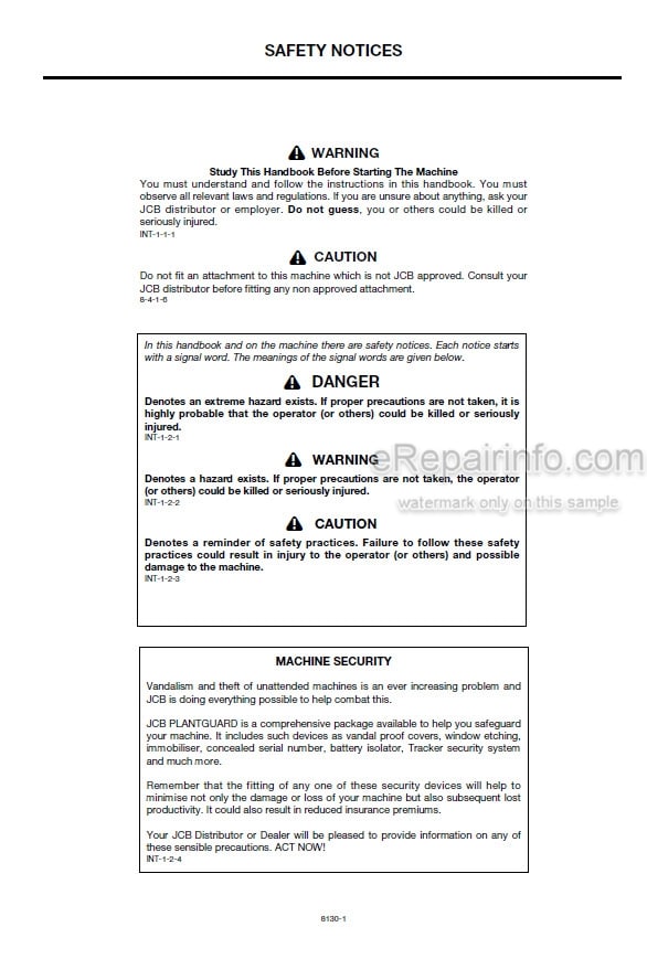 Photo 5 - JCB 530 530FS 532 533-105 535 537 540-70 540-170 540FS 540SXL Loadall Operators Manual Telescopic Handler 8130-10