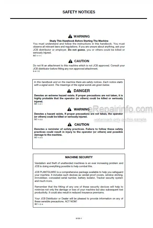 Photo 5 - JCB 530 530FS 532 533-105 535 537 540-70 540-170 540FS 540SXL Loadall Operators Manual Telescopic Handler 8130-10