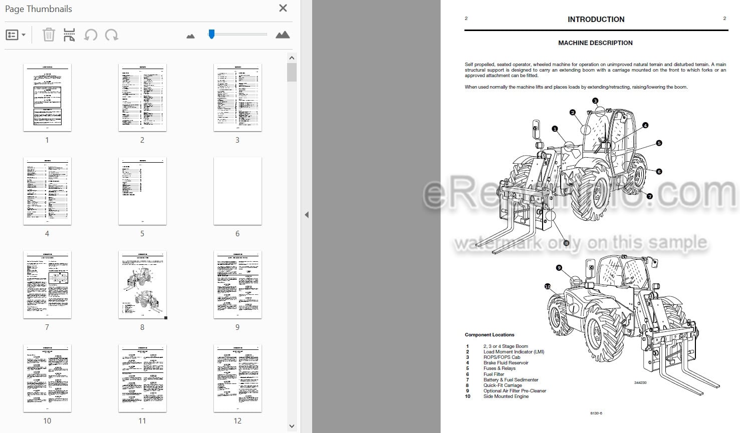 Photo 4 - JCB 530 530FS 532 533-105 535 537 540-70 540-170 540FS 540SXL Loadall Operators Manual Telescopic Handler 8130-10