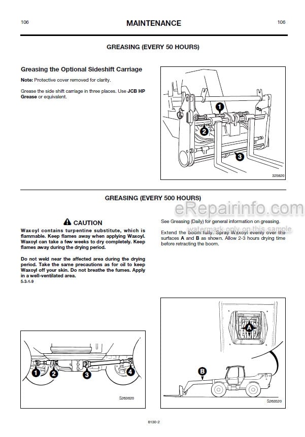 Photo 11 - JCB 530 530FS 532 533-105 535 537 540-70 540-170 540FS 540SXL Loadall Operators Manual Telescopic Handler 8130-10