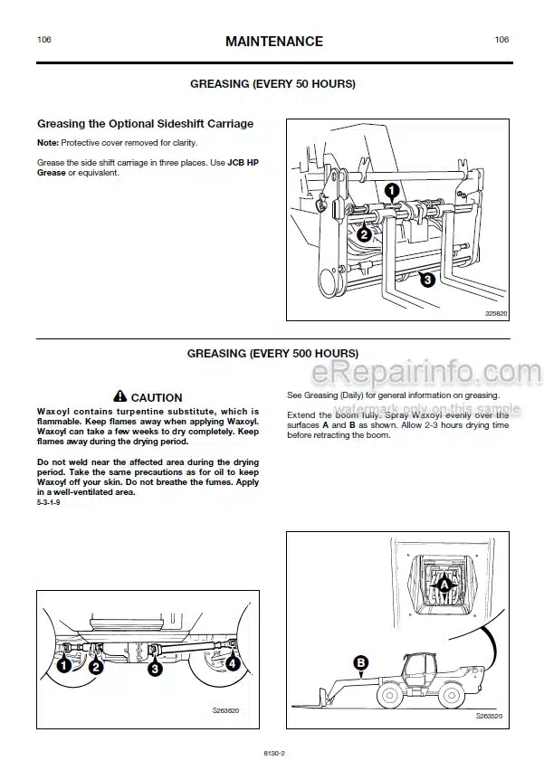 Photo 13 - JCB 530 530FS 532 533-105 535 537 540-70 540-170 540FS 540SXL Loadall Operators Manual Telescopic Handler 8130-10