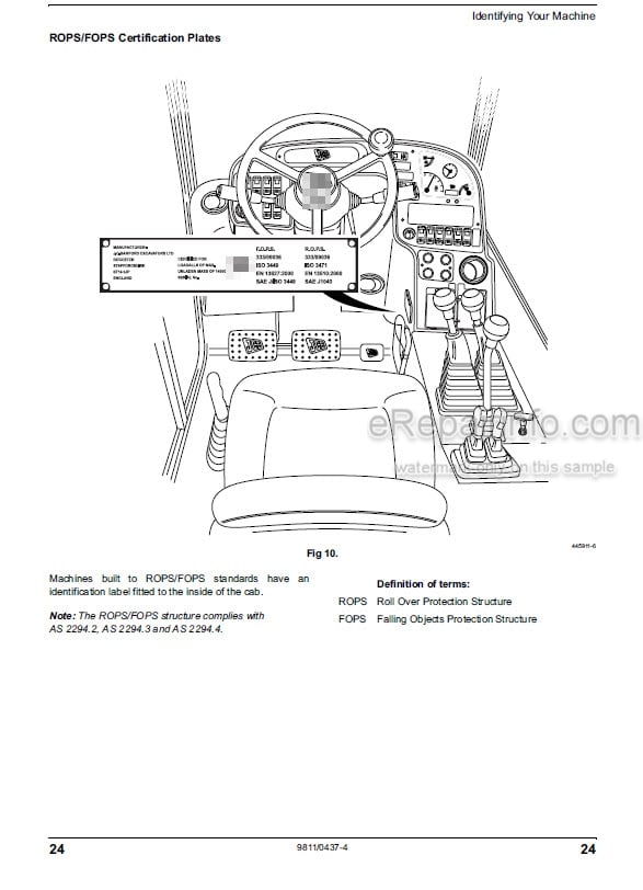 Photo 3 - JCB 531-70 533-105 535-95 535-125 HiViz 535-140 HiViz 536-60 536-70 541-70 540-170 Side Engine Loadall Operators Manual Telescopic Handler 9811-0437