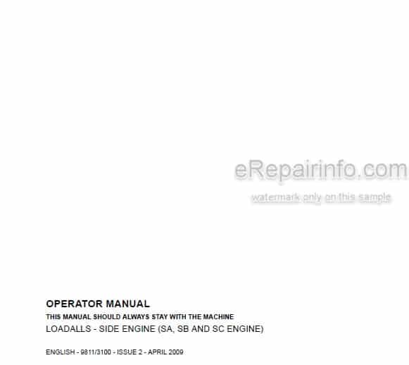 Photo 4 - JCB 531-70 533-105 535-95 535-125 HiViz 535-140 HiViz 536-60 536-70 540-140 540-170 541-70 Side Engine Loadall Operators Manual Telescopic Handler 9811-3100