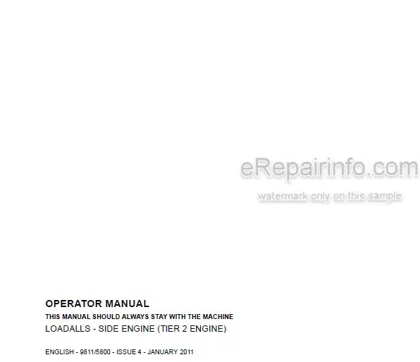 Photo 5 - JCB 531-70 533-105 535-95 535-125 HiViz 535-140 HiViz 536-60 536-70 540-140 550-140 540-170 550-170 541-70 Side Engine Tier 2 Loadall Operators Manual Telescopic Handler 9811-5800