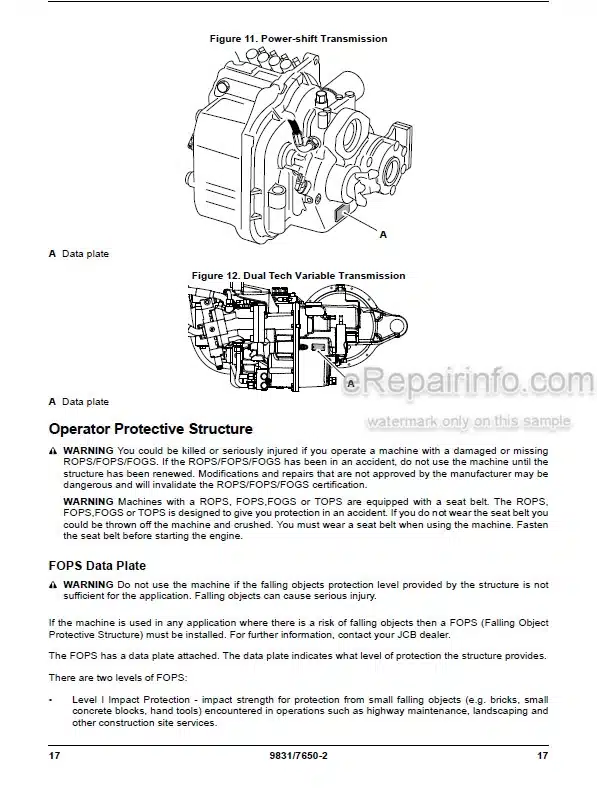 Photo 10 - JCB 531-70 535-95 536-70 536-70LP 541-70 550-80 560-80 536-60 Loadall Operators Manual Telescopic Handler 9831-7650