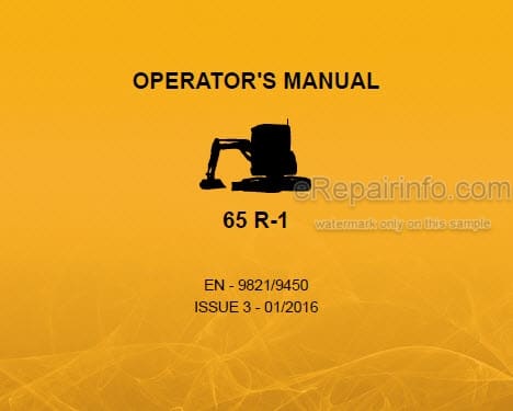 Photo 4 - JCB 65R-1 Operators Manual Compact Excavator 9821-9450