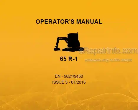 Photo 4 - JCB 65R-1 Operators Manual Compact Excavator 9821-9450