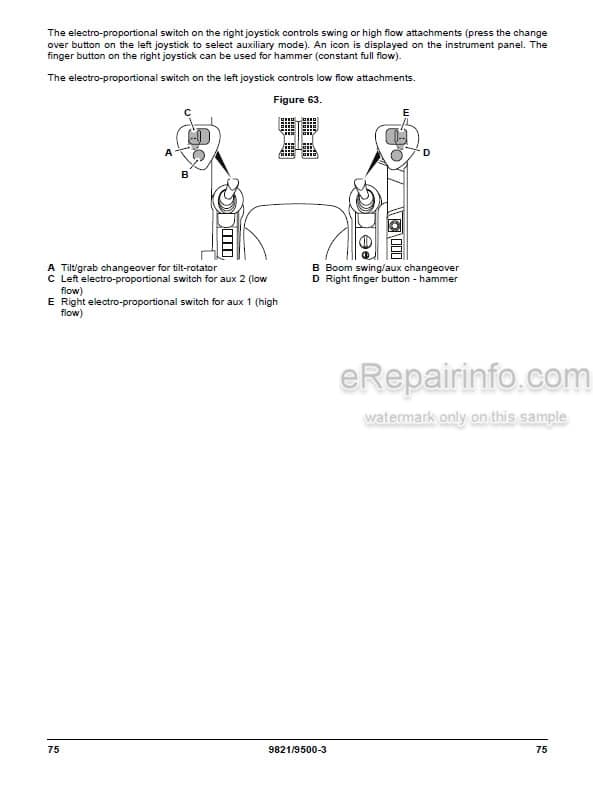Photo 6 - JCB 85Z-1 86C-1 Operators Manual Compact Excavator 9821-6200