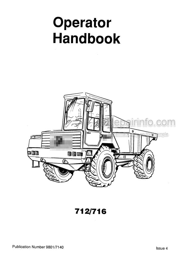 Photo 4 - JCB 712 716 Operator Handbook Articulated Dump Truck 9801-7140