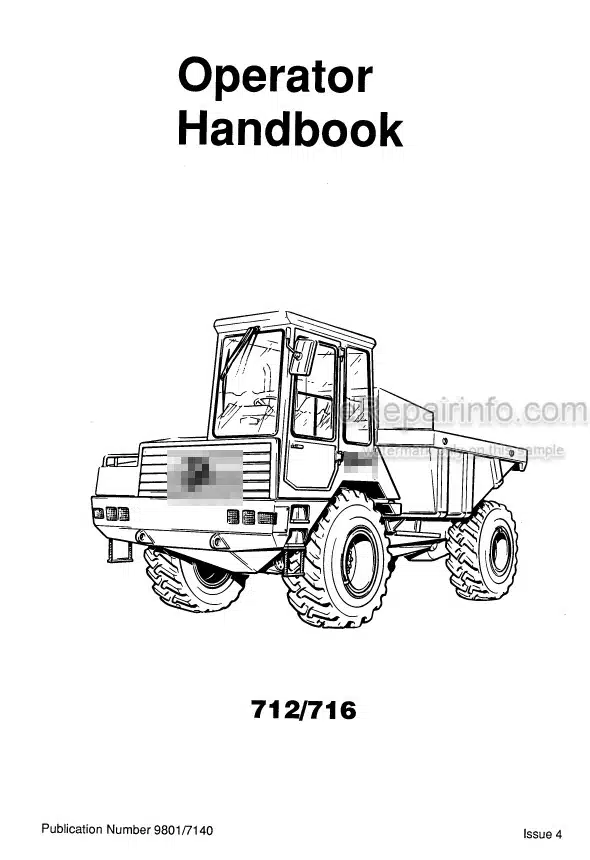 Photo 4 - JCB 712 716 Operator Handbook Articulated Dump Truck 9801-7140