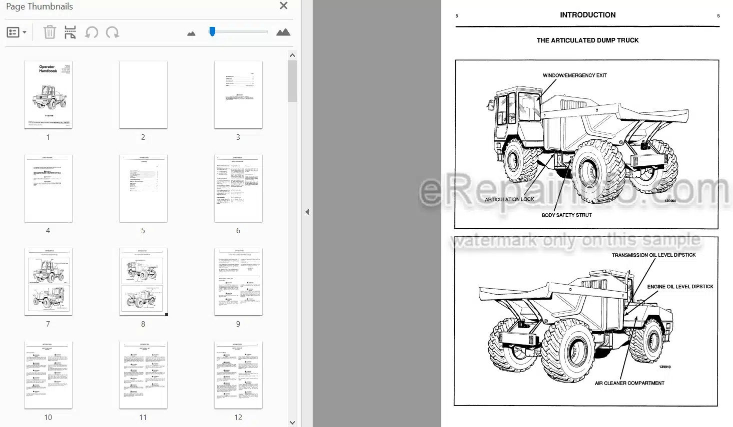 Photo 3 - JCB 712 716 Operator Handbook Articulated Dump Truck 9801-7140
