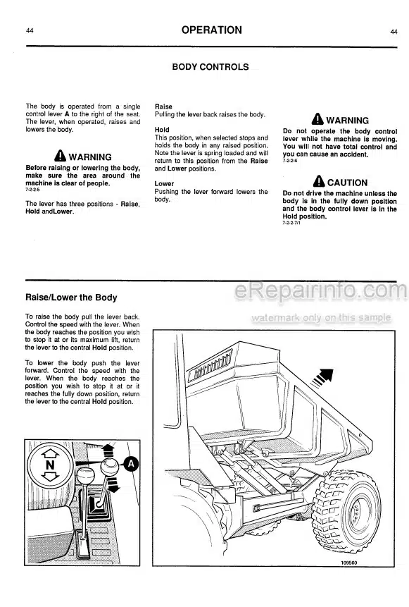 Photo 6 - JCB 712 716 Operator Handbook Articulated Dump Truck 9801-7140